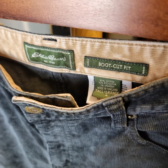 Vintage Y2K 2000s Corduroy Pants Eddie Bauer Womens Size Tall 8 Black - Picture 8 of 10